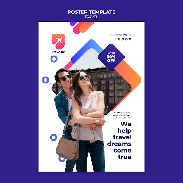 Free PSD travel offer poster template