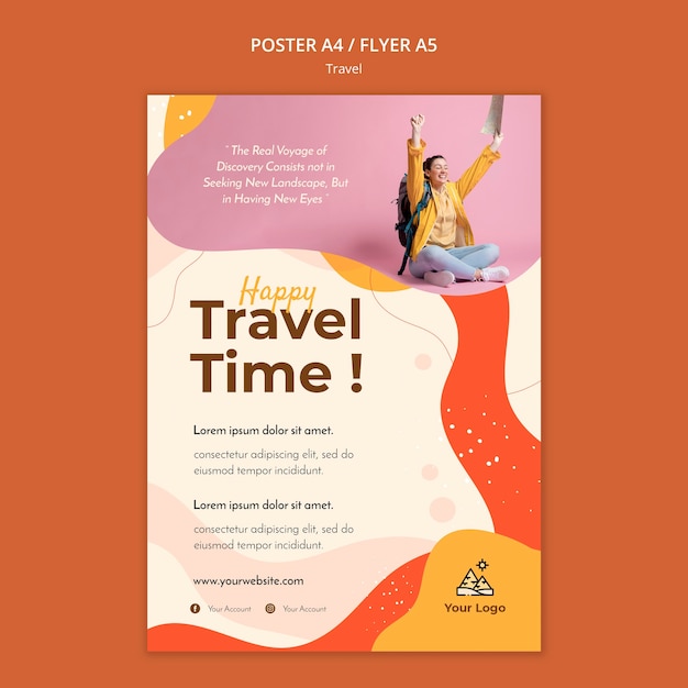 Travel poster template design