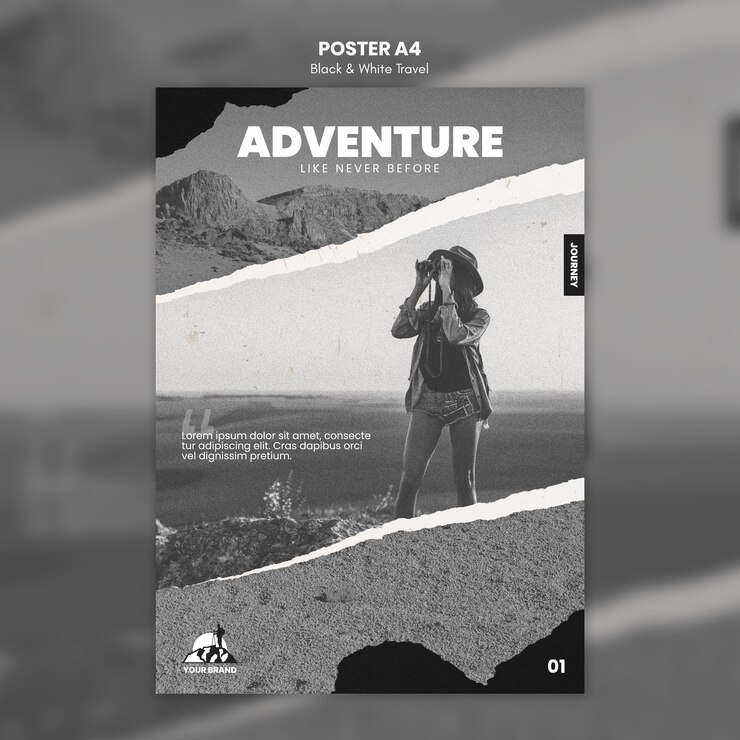 Free PSD travel poster template