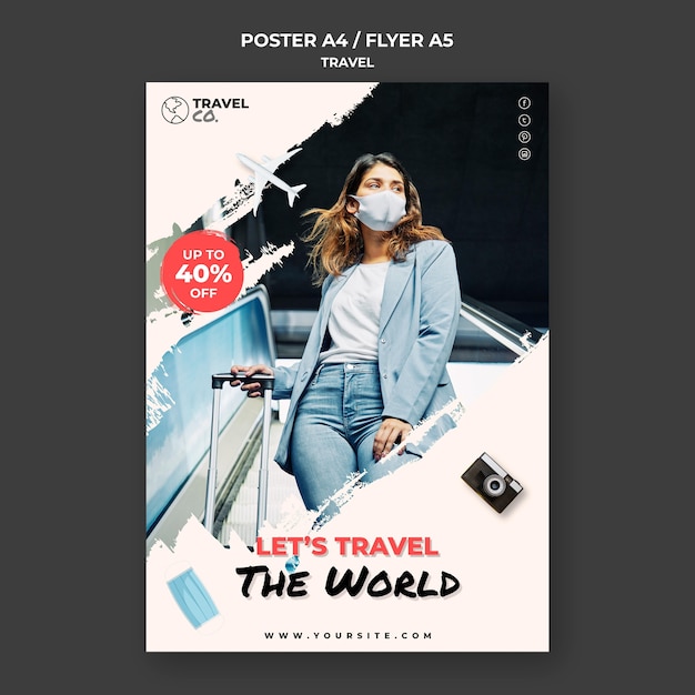 Free PSD travel poster template