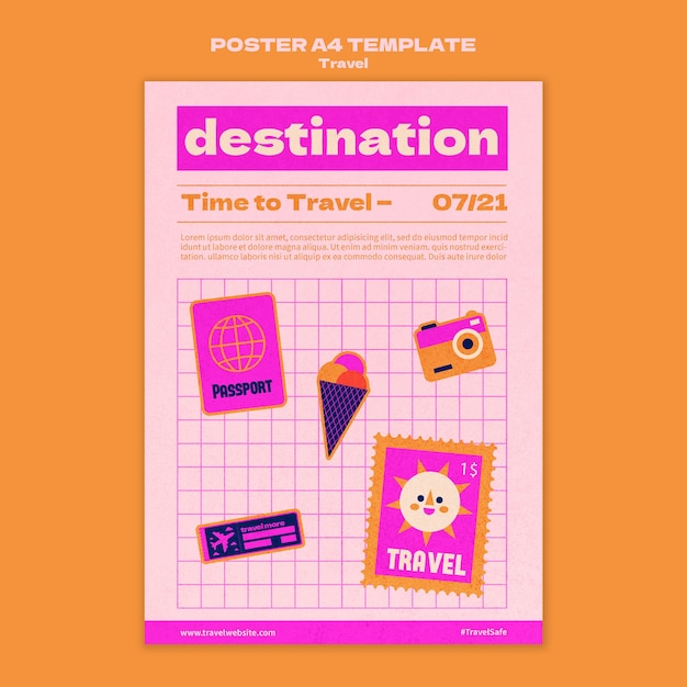 Free PSD travel poster template