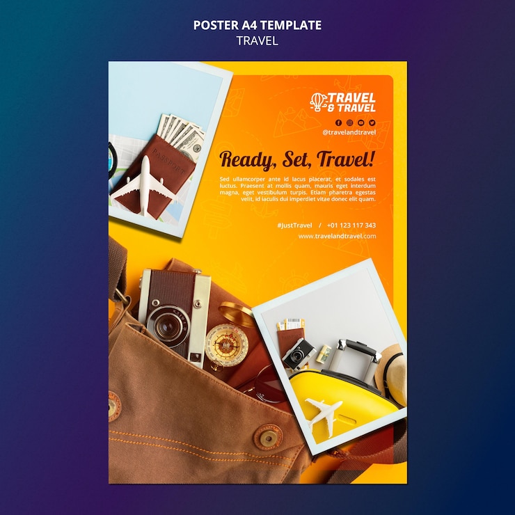 無料PSD 旅行ポスターテンプレート