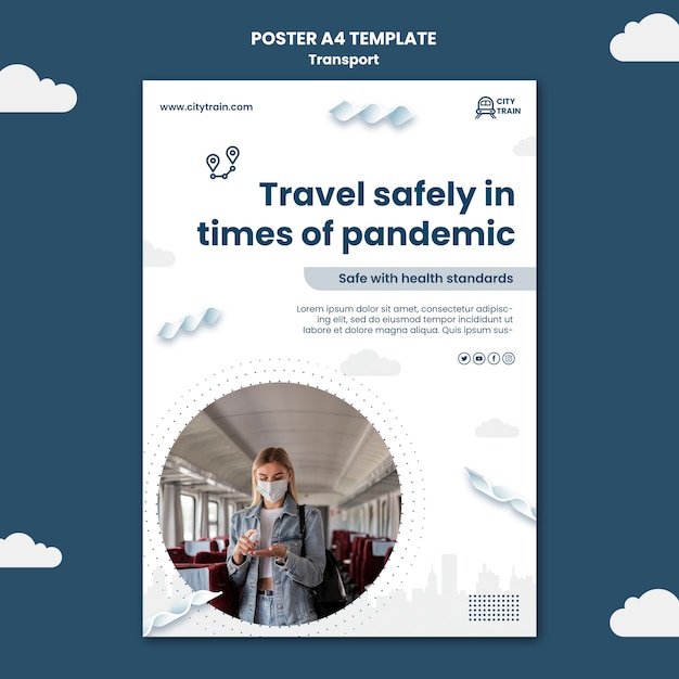 Free PSD travel safely poster template