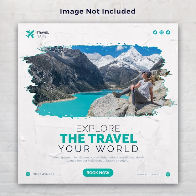 Travel social media post banner