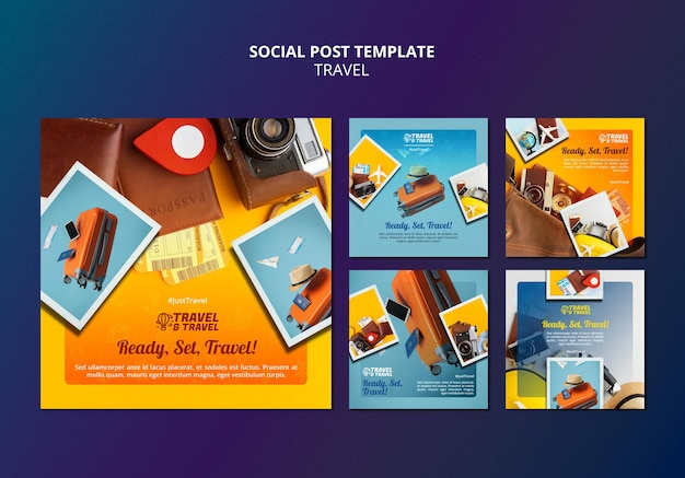 Free PSD travel social media post template