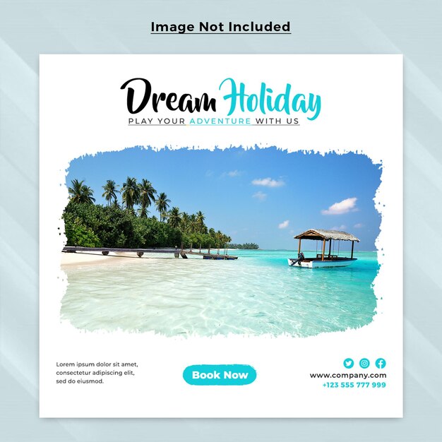 Travel square web banner template