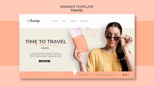 Free PSD travel time banner template