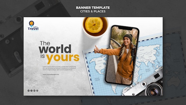 Travel time banner template