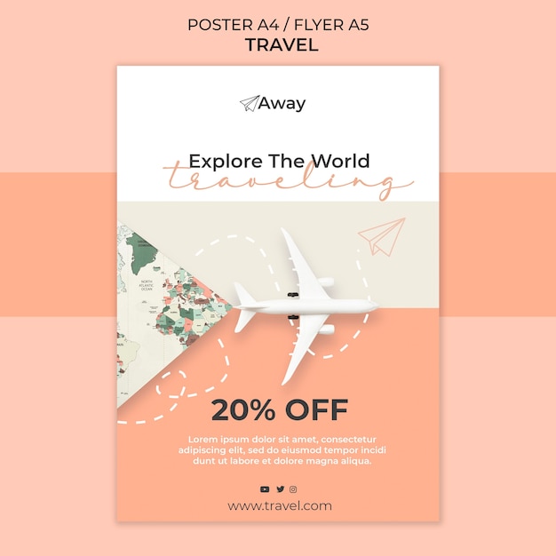 Free PSD travel time flyer template