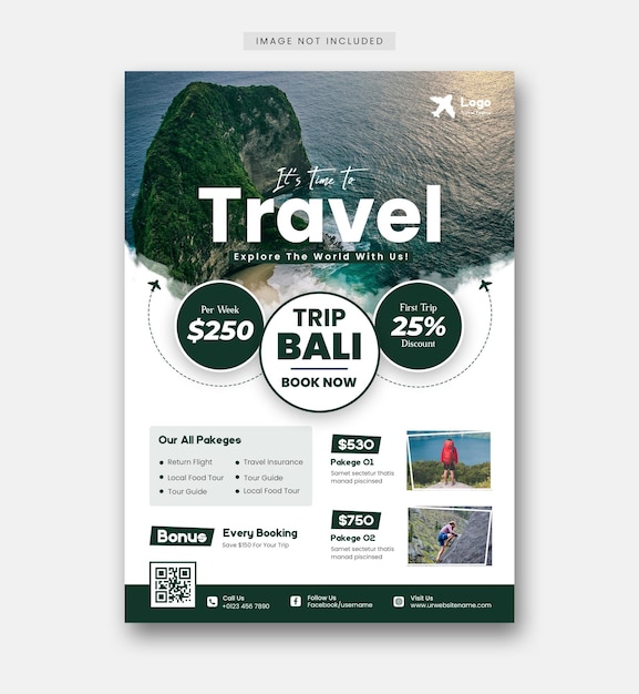 travel and tour social media post instagram post or web banner template