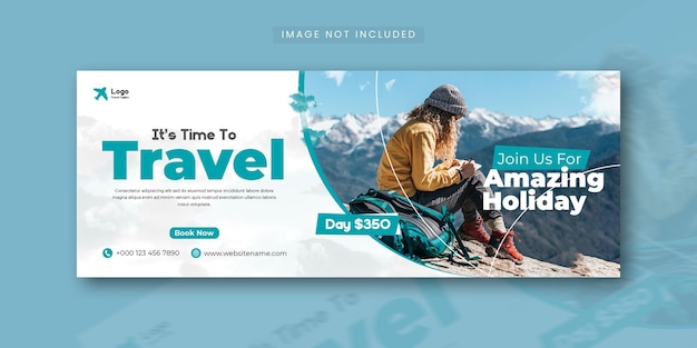 Travel and tourism Facebook cover design template