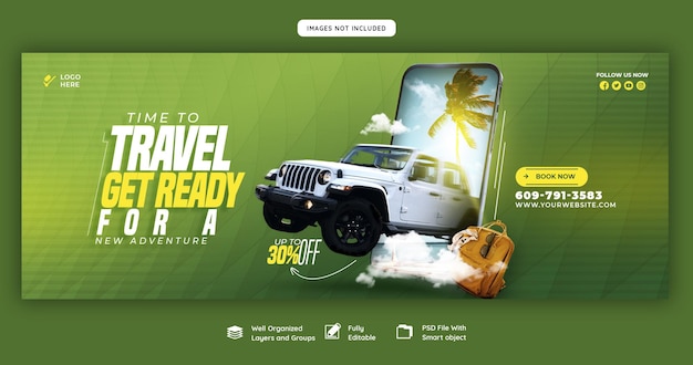 Free PSD travel and tourism facebook cover template