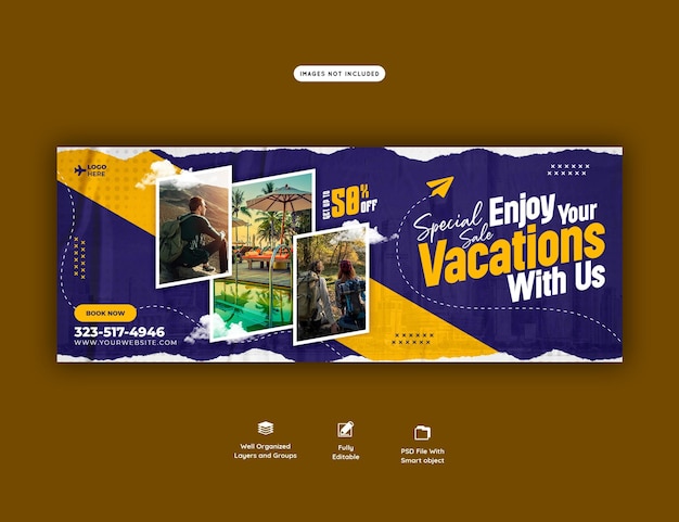 Travel and tourism facebook cover template