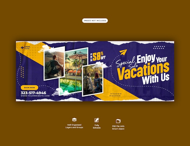 Шаблон обложки Facebook для путешествий и туризма