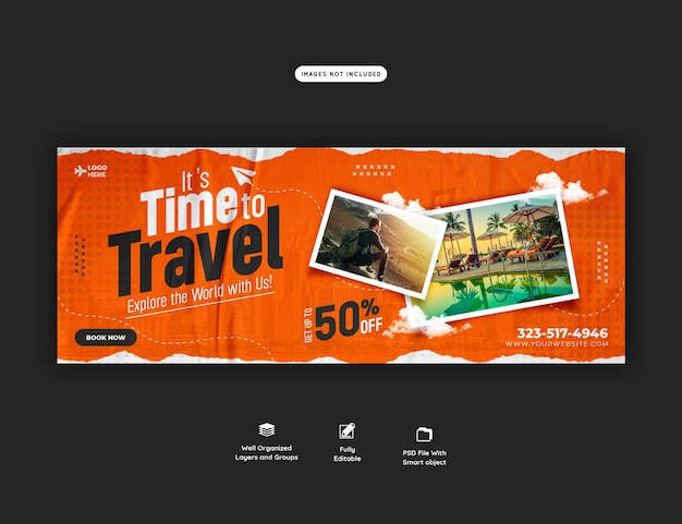 Travel and tourism facebook cover template