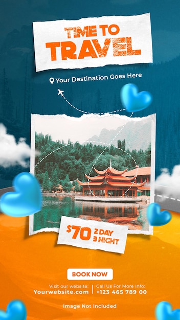 Travel and tourism instagram and facebook story template