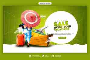 Free PSD travel and tourism web banner template