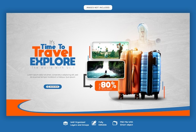 Travel and tourism web banner template