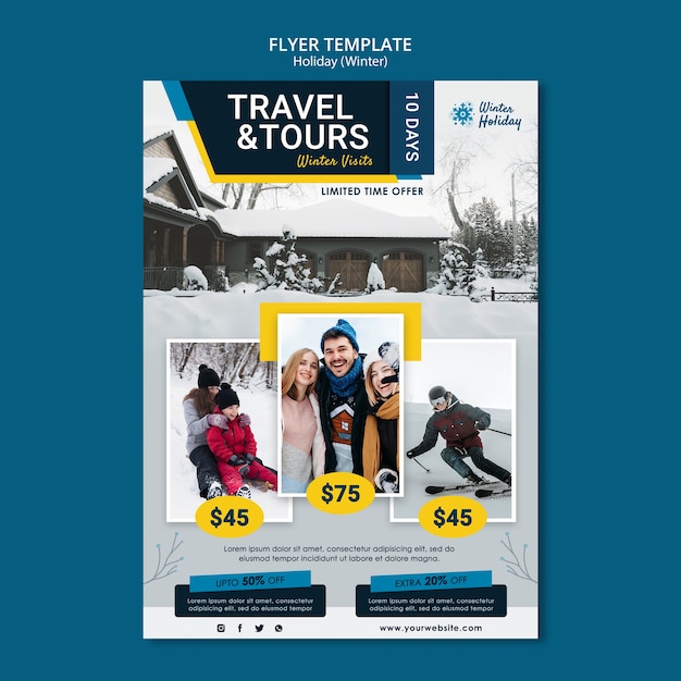 Travel and tours flyer template