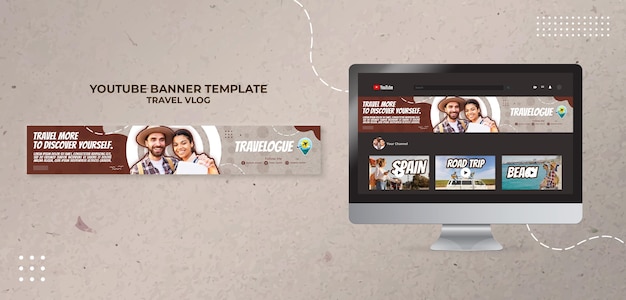 Free PSD travel vlog banner template