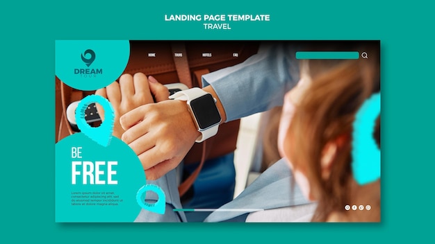 Travel with mask  landing page template