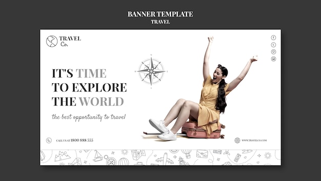 Travel the world  banner template