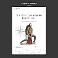 Free PSD travel the world flyer template