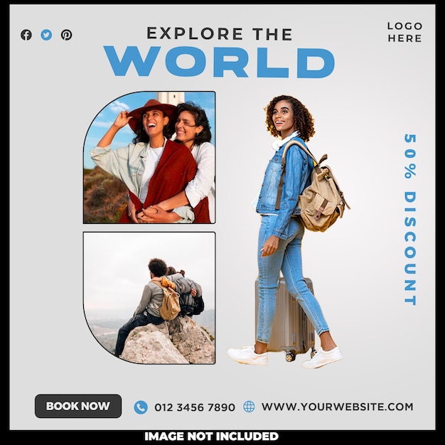 PSD Templates: Travel the World Social Media Template – Free Download