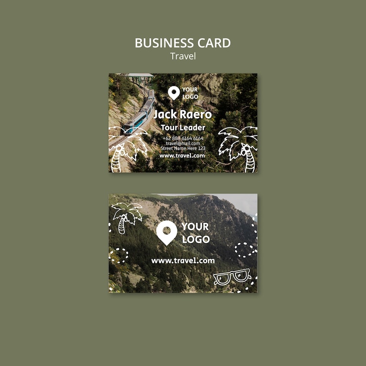 Free PSD traveling adventure business card template