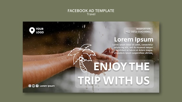 Free PSD traveling adventure facebook template