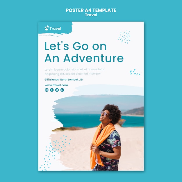 Traveling adventure poster template