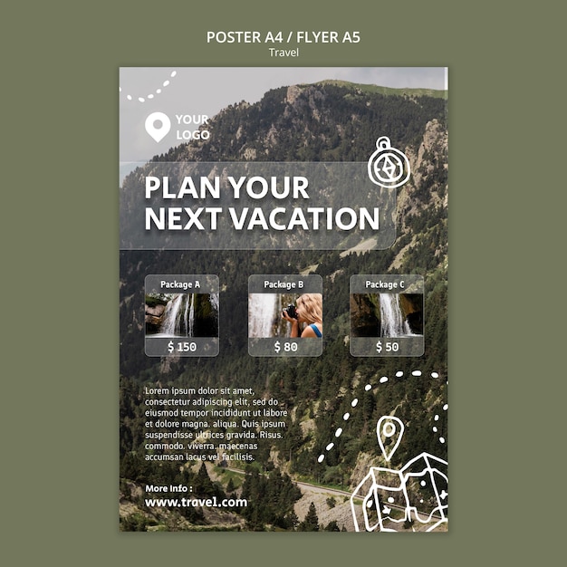 Free PSD traveling adventure poster template