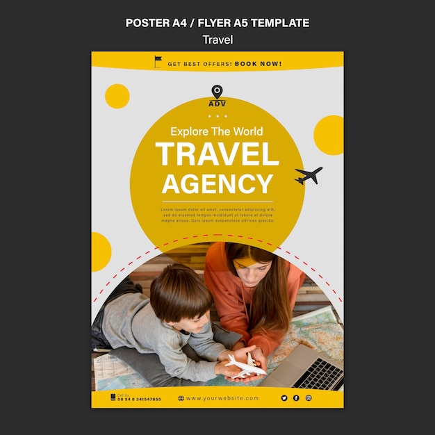 Free PSD traveling agency print template