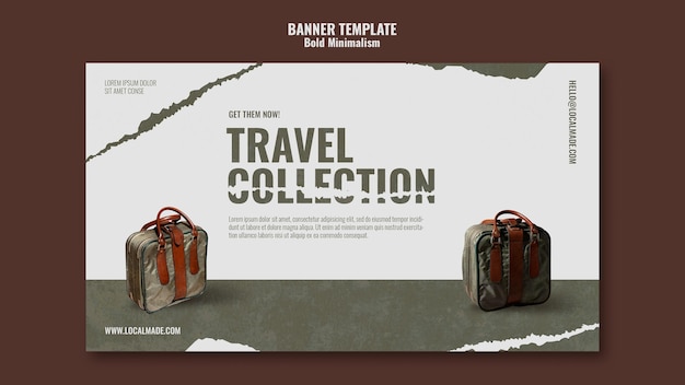 Traveling bag banner template