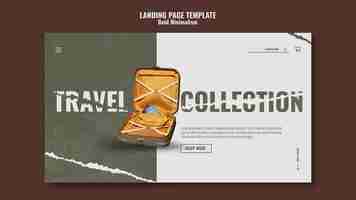 Free PSD traveling bag landing page template