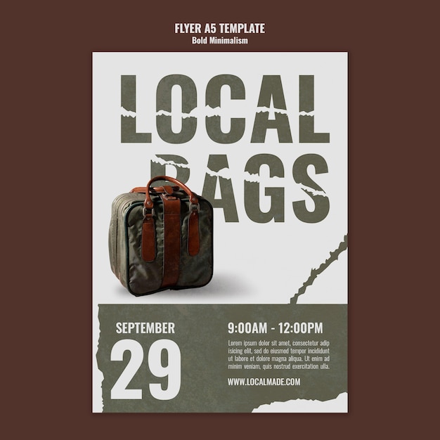 Traveling bag print template