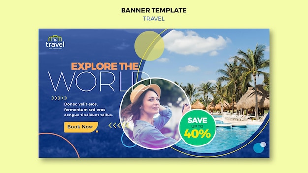 Traveling banner template with photo