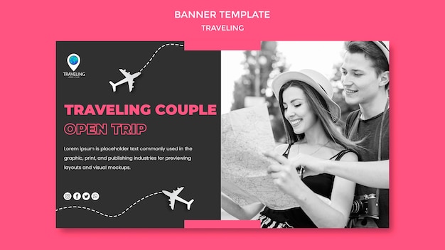 Traveling concept banner template