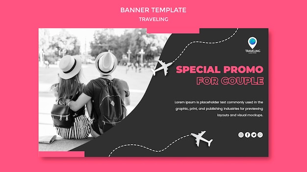 無料PSD 旅行コンセプトバナーテンプレート