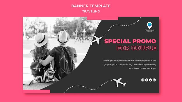 Traveling concept banner template
