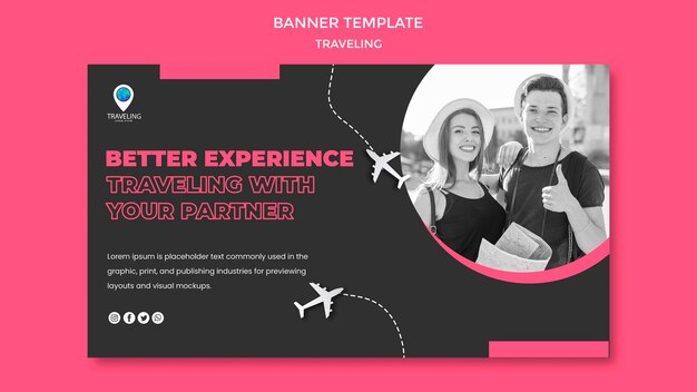 Traveling concept banner template