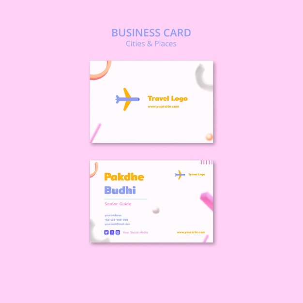 Free PSD traveling concept business card