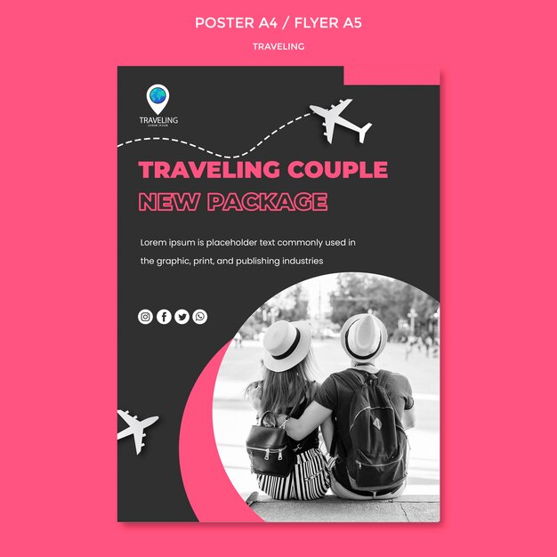 Traveling concept flyer template