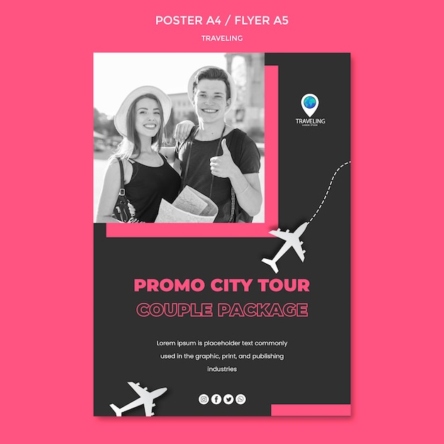 Free PSD traveling concept flyer template