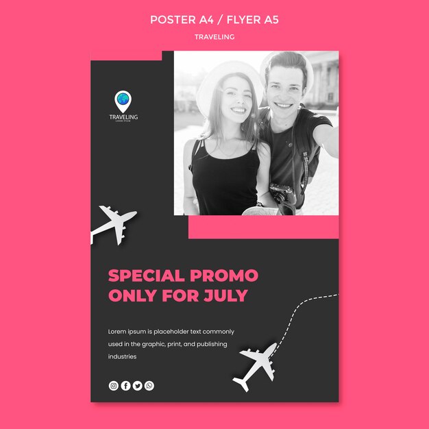 Traveling concept flyer template