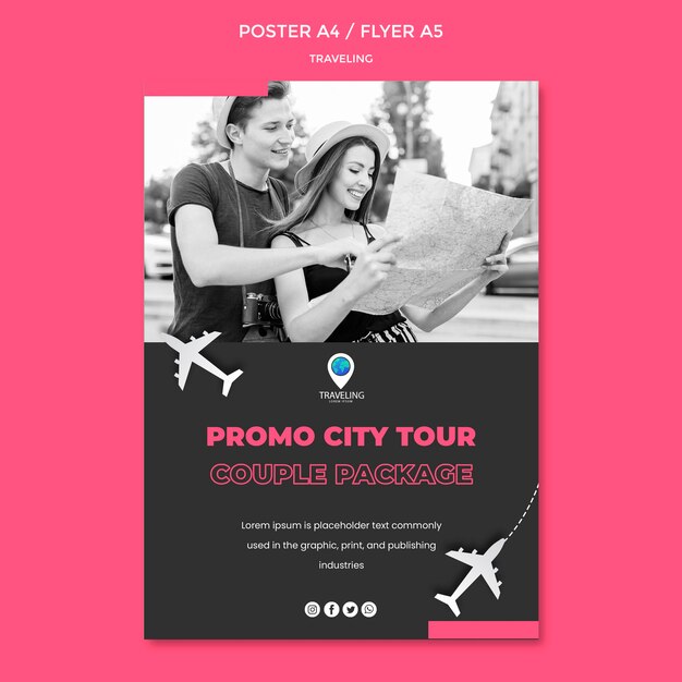 Traveling concept flyer template