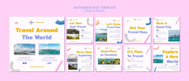 Концепция путешествий в instagram