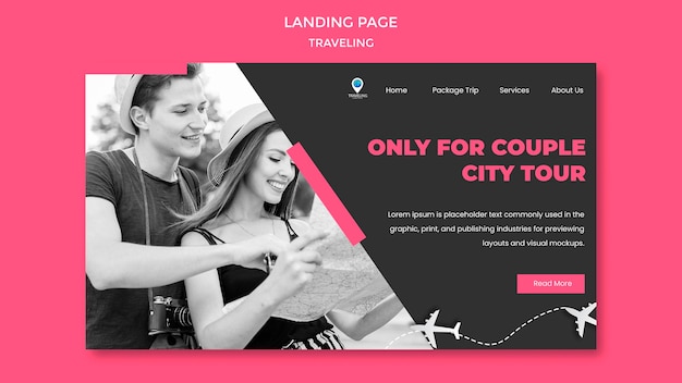 Traveling concept landing page template