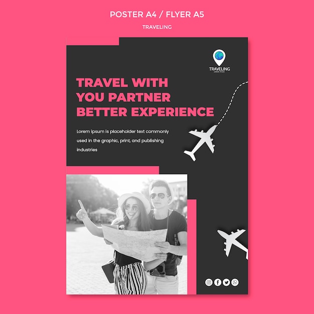Traveling concept poster template