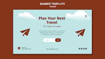 Free PSD traveling horizontal banner template
